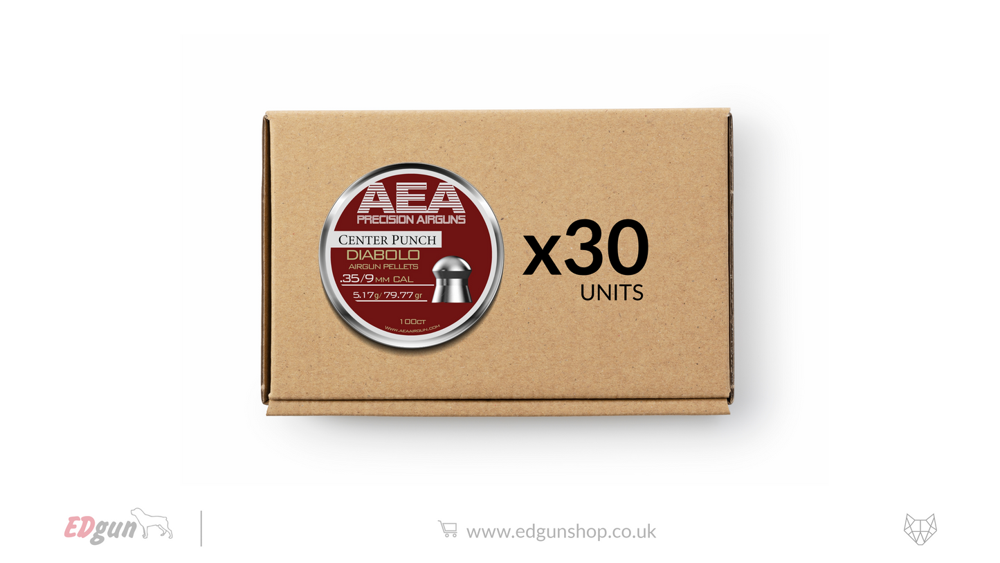 AEA Master Box Center Punch Diabolo Pellets - Cal .35 (9mm) | 5.17g (79.77gr)