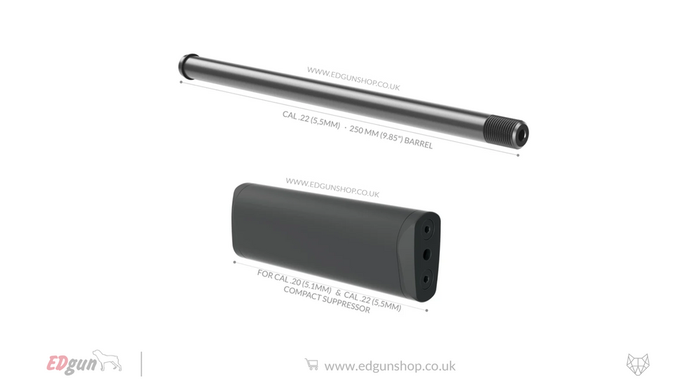 Alfa Precision · Leshiy 2 · Barrel Kit · 250mm (9.85").22 (5.5MM) / 0 / STANDARD SUPPRESOR