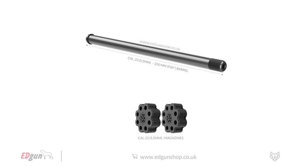 Lothar Walther · Leshiy 2 · Barrel Kit · 250 mm (9.85").22 (5.5MM) / 2- BLACK / NO SUPPRESSOR