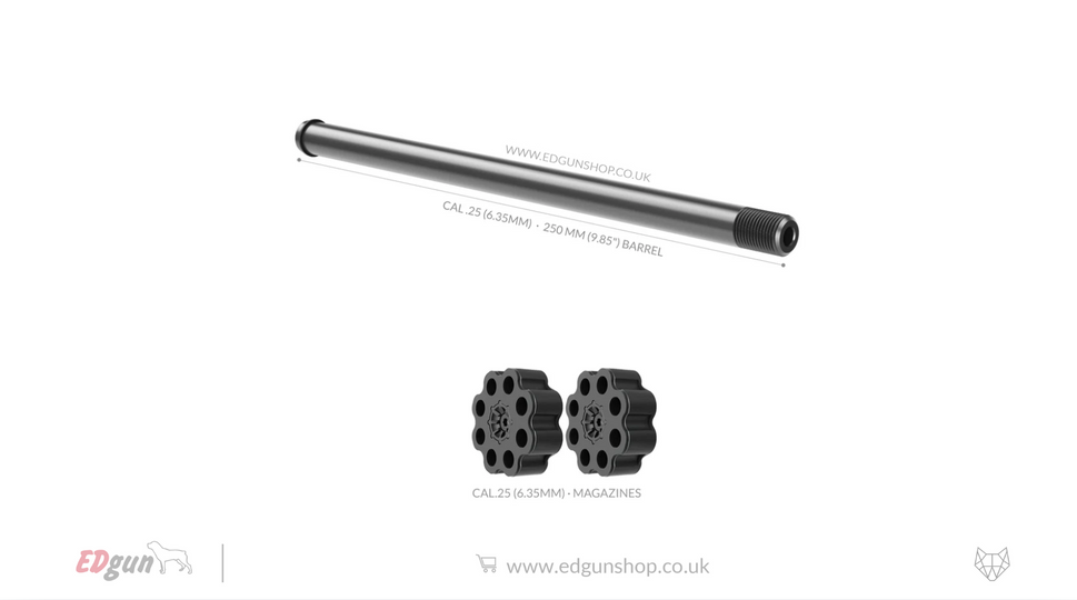 Lothar Walther · Leshiy 2 · Barrel Kit · 250 mm (9.85").25 (6.35MM) / 2- BLACK / NO SUPPRESSOR