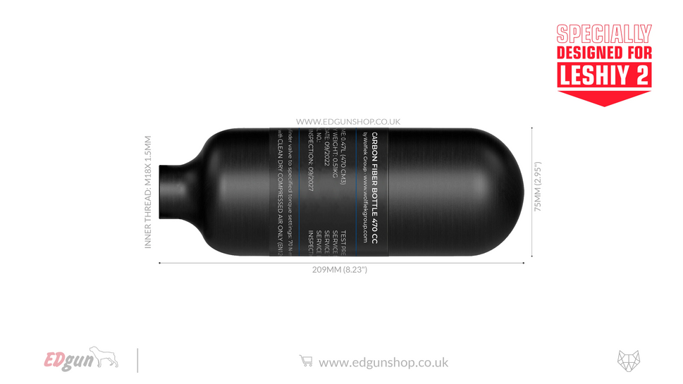 EDgun · Carbon Fiber Bottle · 470cc