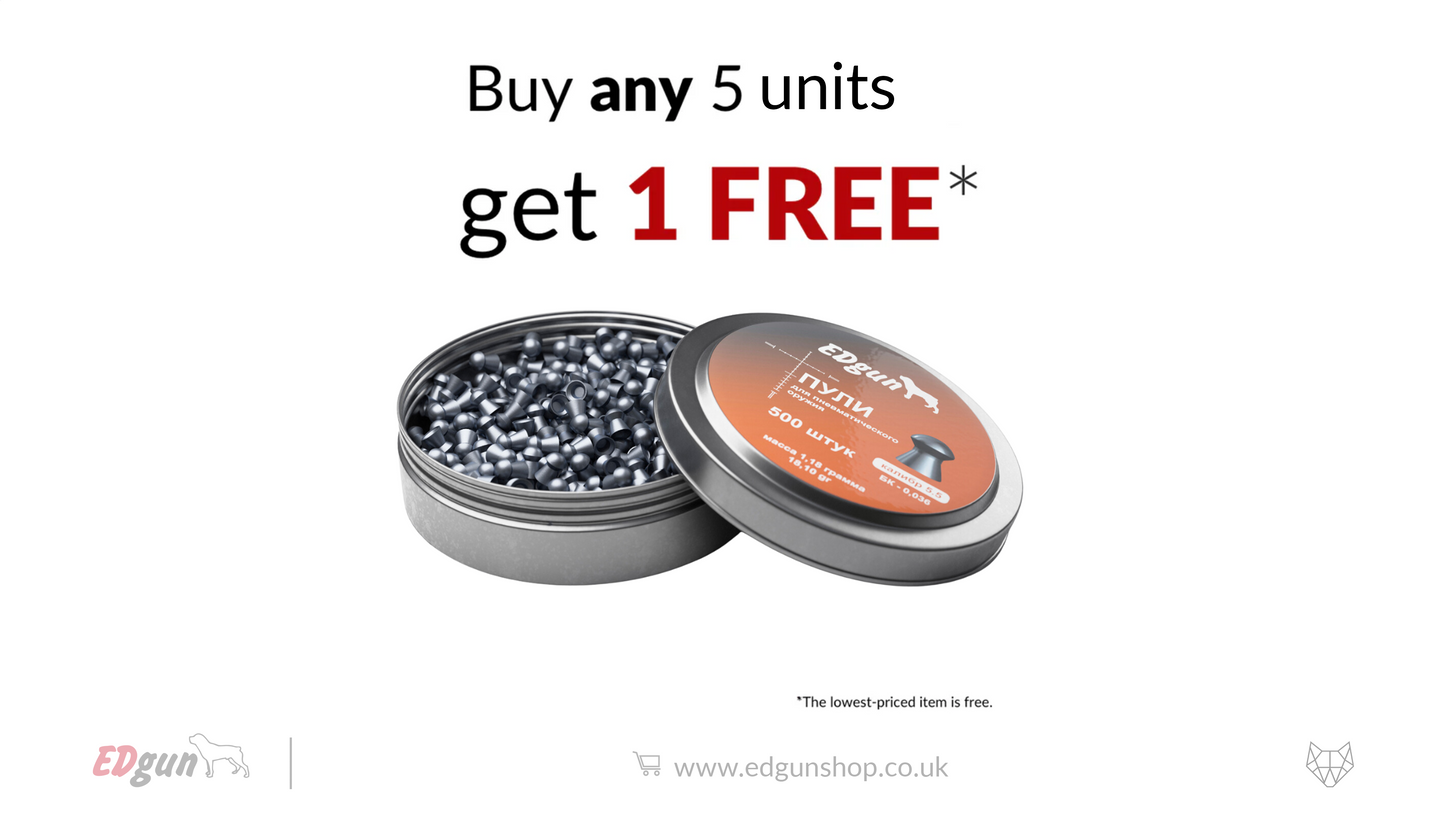 EDgun Premium Airgun Pellets (2022) - Cal .22 (5.5mm) | 1.18g (18.10gr)