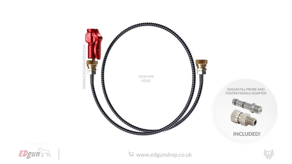 EDgun EaZy Fill for all PCPs – Revolutionary Filling Station1/8" Female + Foster Female + EDgun Fill probe / No / YES: 1000MM HOSE