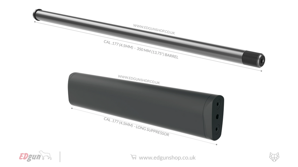 Alfa Precision · Leshiy 2 · Barrel Kit · 350mm (13.75").177 (4.5MM) / 0 / LONG SUPPRESSOR