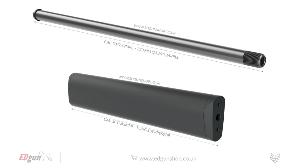 Alfa Precision · Leshiy 2 · Barrel Kit · 350mm (13.75").30 (7.62MM) / 0 / LONG SUPPRESSOR