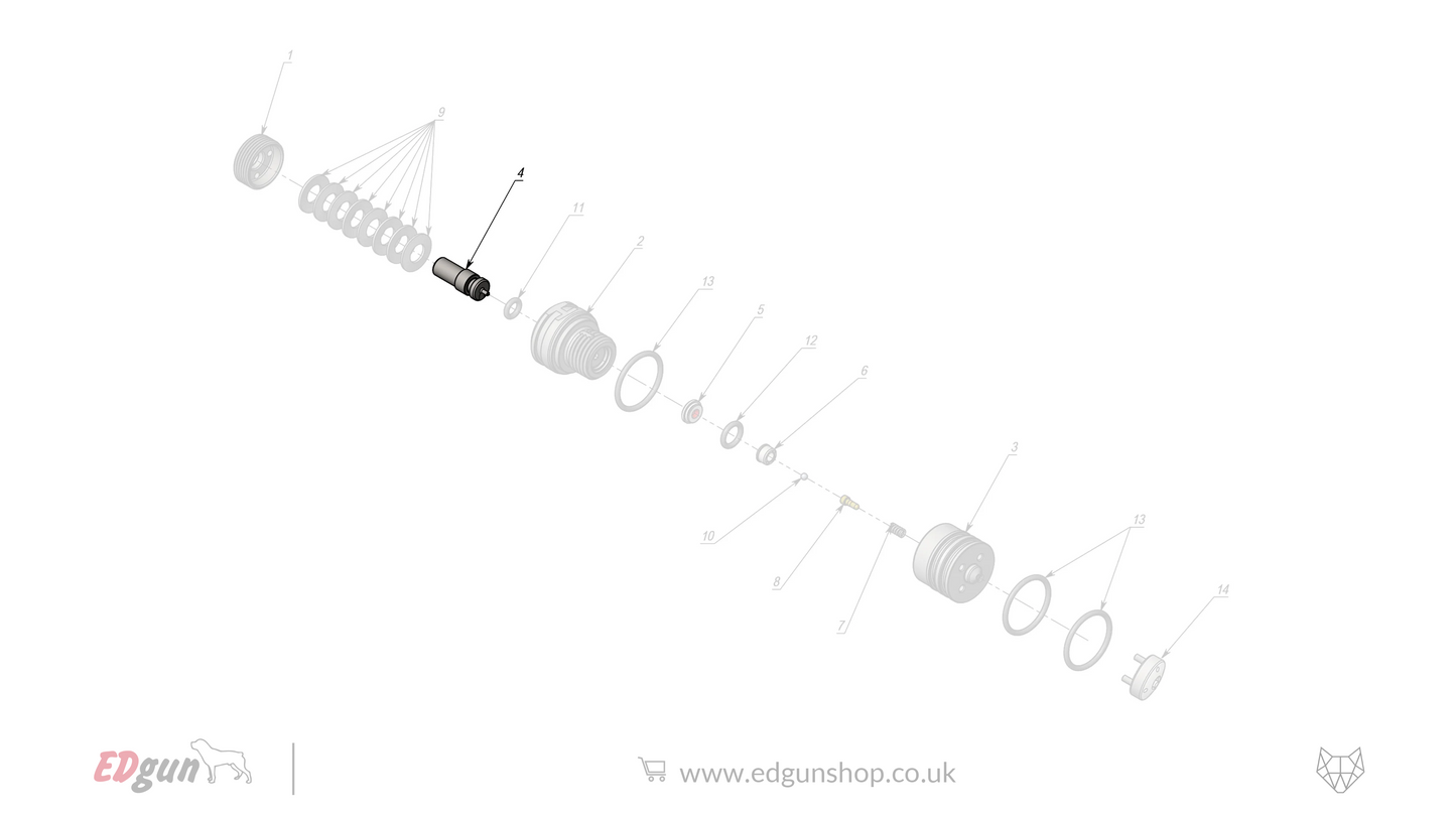 EDgun · Leshiy 2 · Spare Parts: APEX Internal Regulator · LSA382600