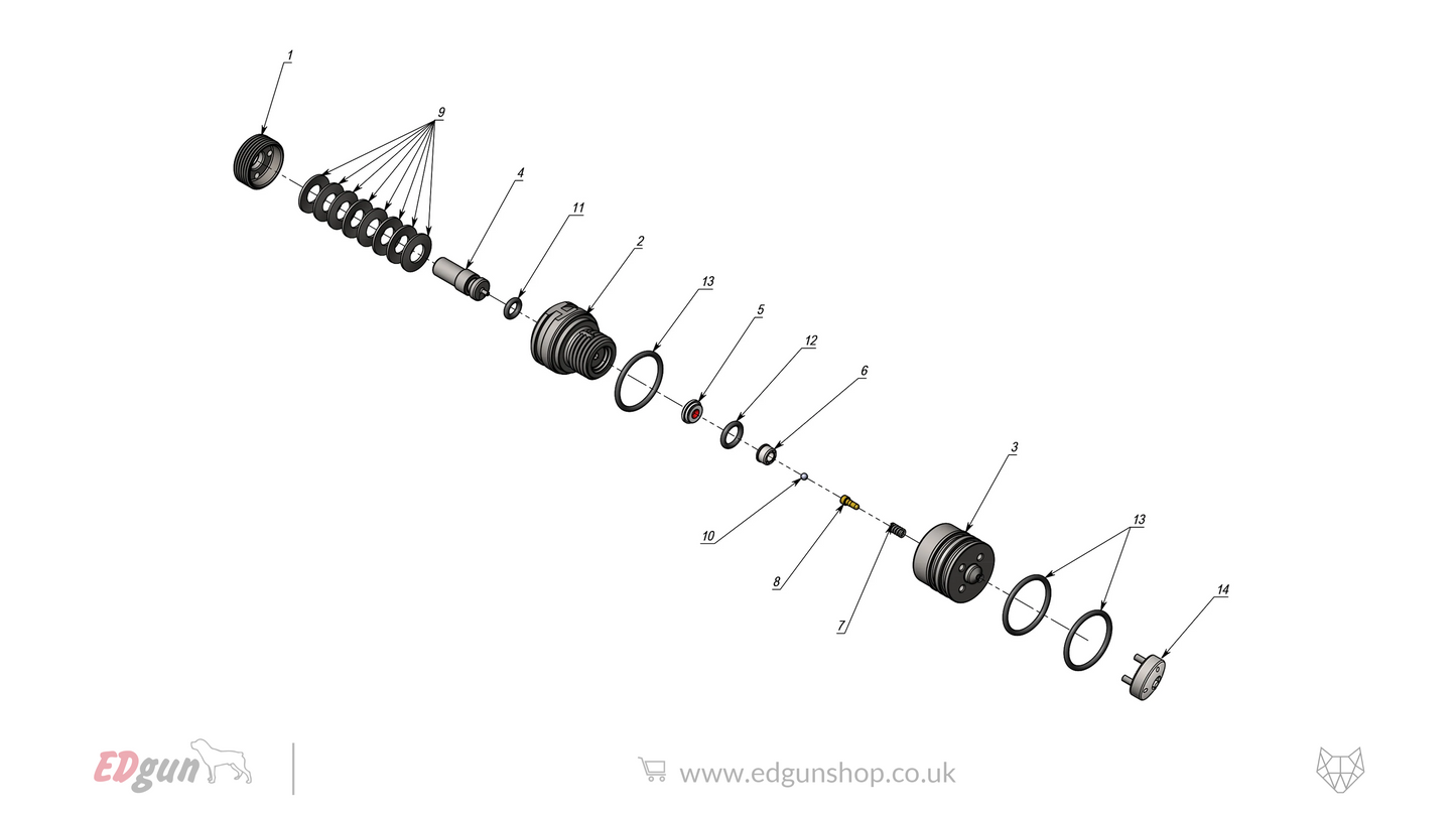 EDgun · Leshiy 2 · Spare Parts: APEX Internal Regulator · LSA382600