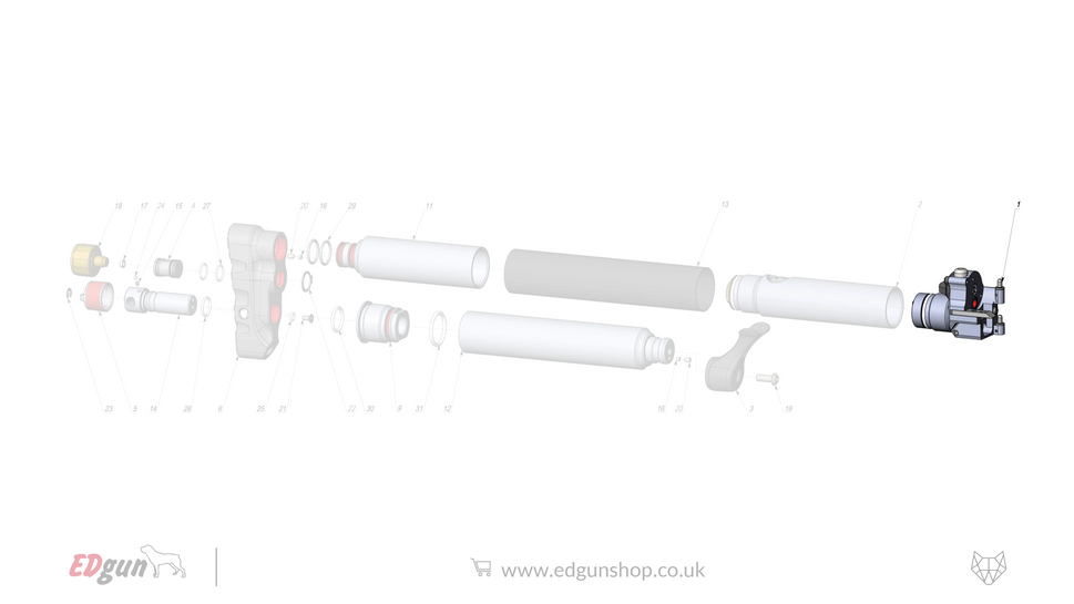 EDgun · Leshiy 2 · Spare Parts: New Reservoir/Butt · LSA2420001