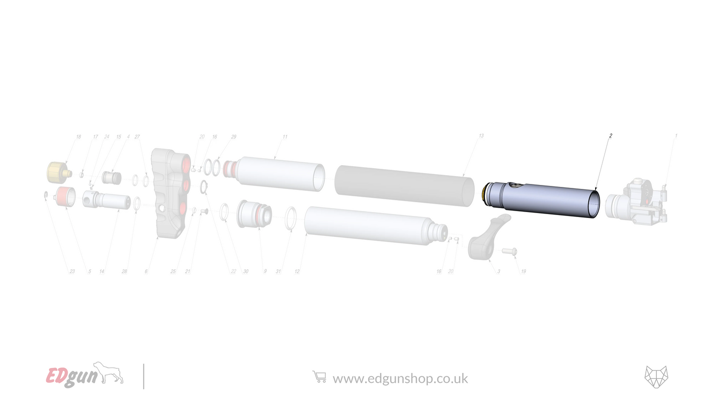 EDgun · Leshiy 2 · Spare Parts: New Reservoir/Butt · LSA242000