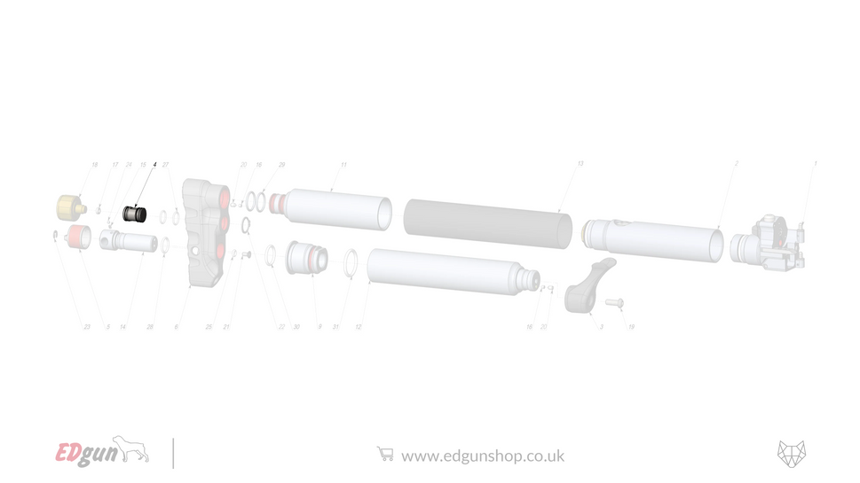 EDgun · Leshiy 2 · Spare Parts: New Reservoir/Butt · LSA2420004