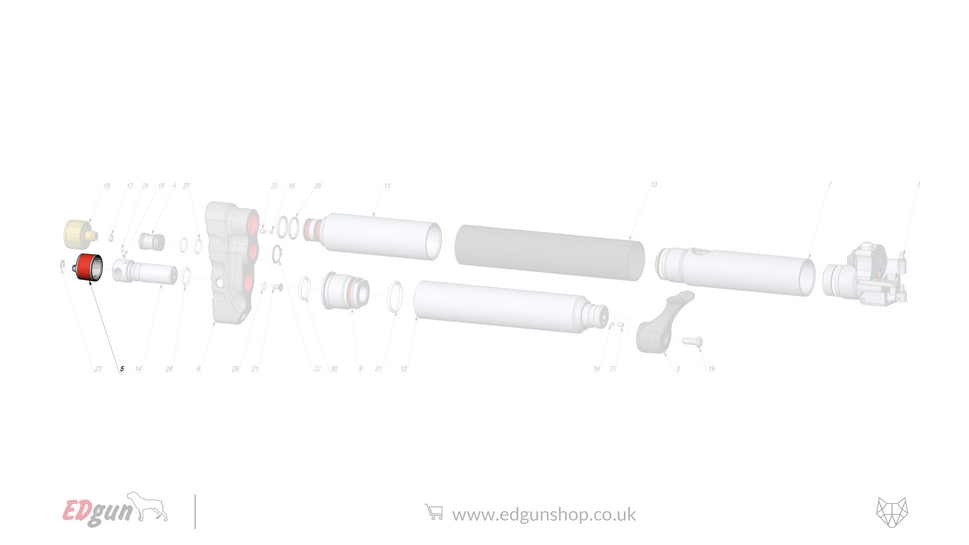 EDgun · Leshiy 2 · Spare Parts: New Reservoir/Butt · LSA2420005