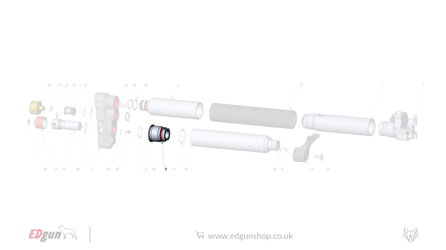 EDgun · Leshiy 2 · Spare Parts: New Reservoir/Butt · LSA242000