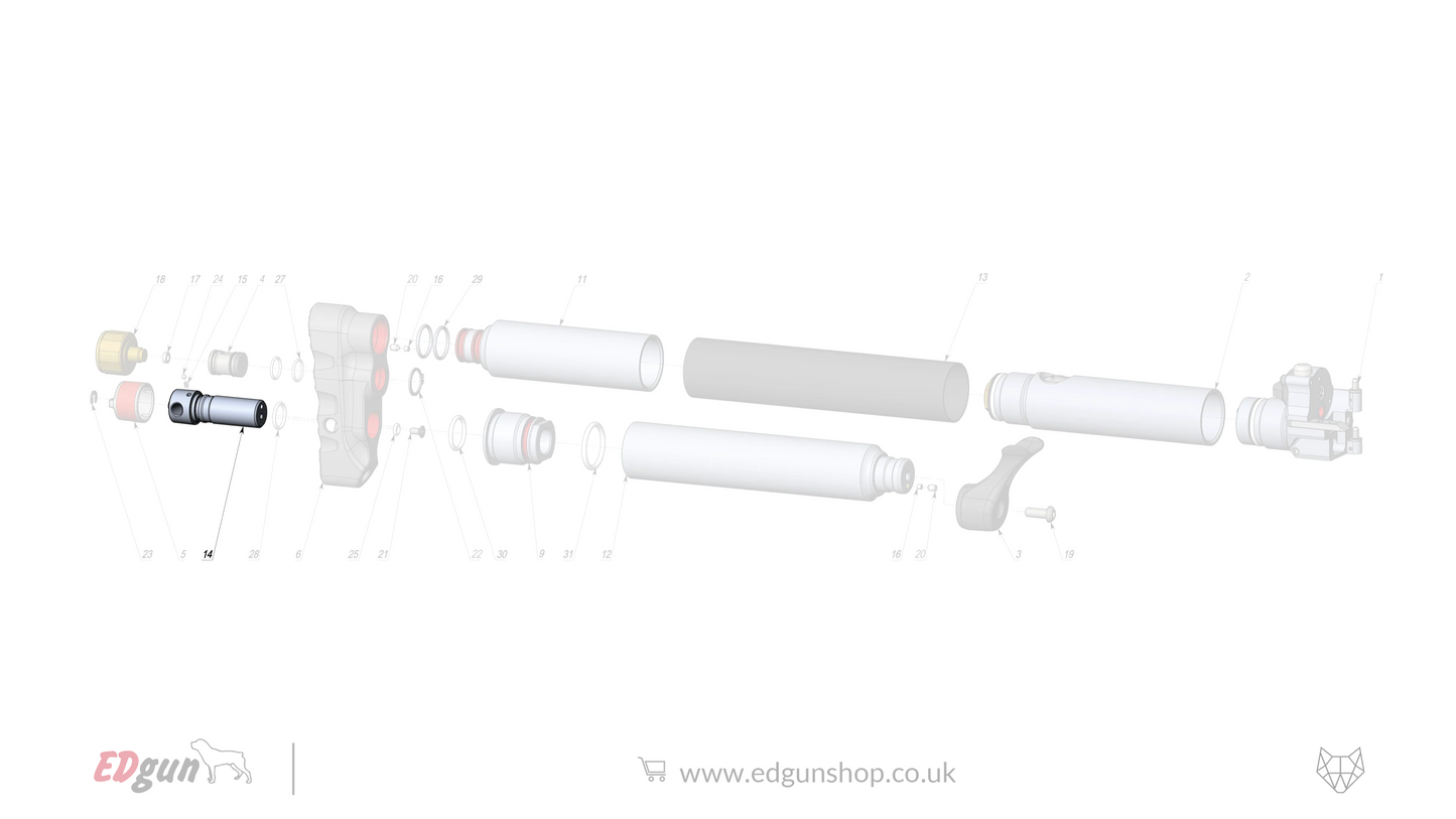 EDgun · Leshiy 2 · Spare Parts: New Reservoir/Butt · LSA242000