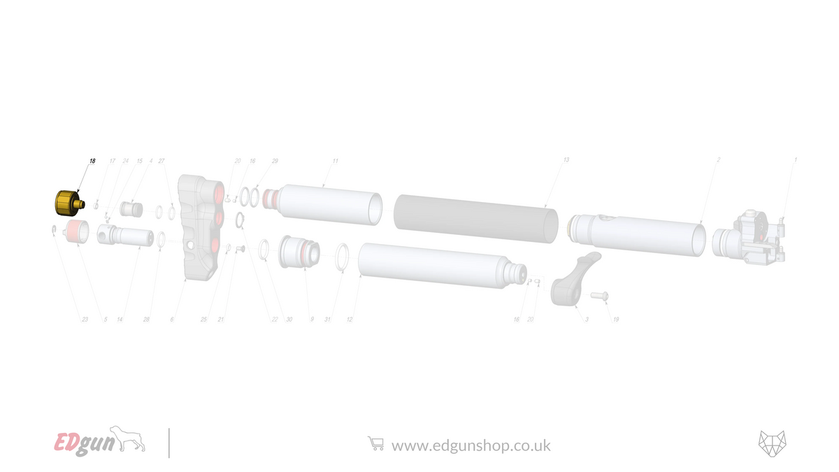 EDgun · Leshiy 2 · Spare Parts: New Reservoir/Butt · LSA242000