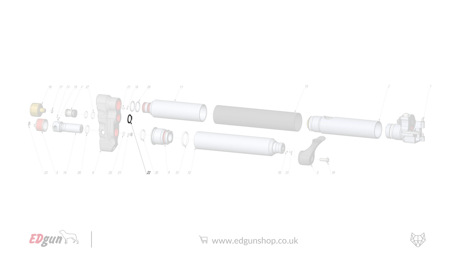 EDgun · Leshiy 2 · Spare Parts: New Reservoir/Butt · LSA242000