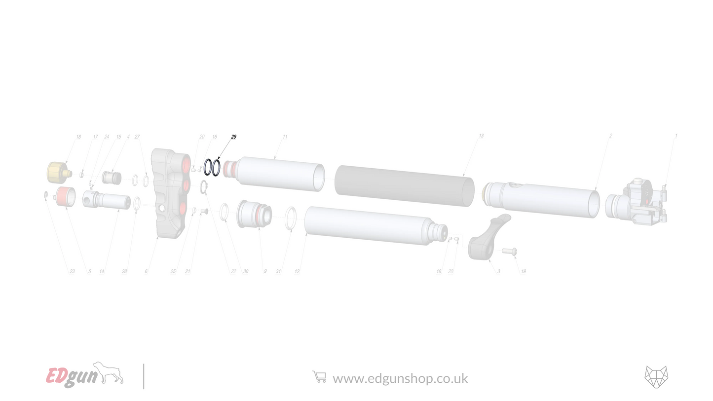 EDgun · Leshiy 2 · Spare Parts: New Reservoir/Butt · LSA242000