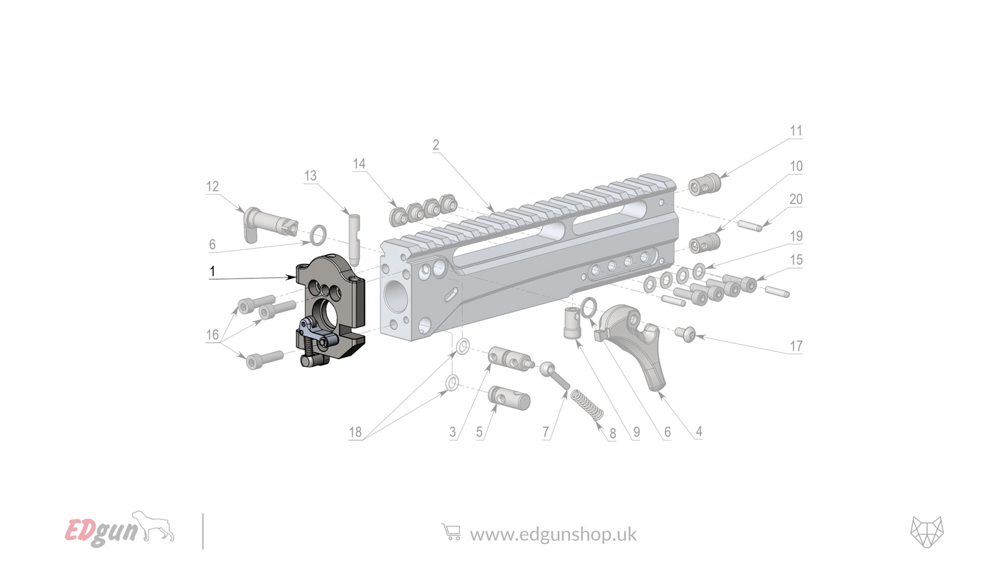 EDgun · Leshiy 2 · Spare Parts: Receiver · LSA241000