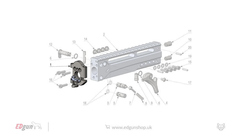 EDgun · Leshiy 2 · Spare Parts: Receiver · LSA2410001