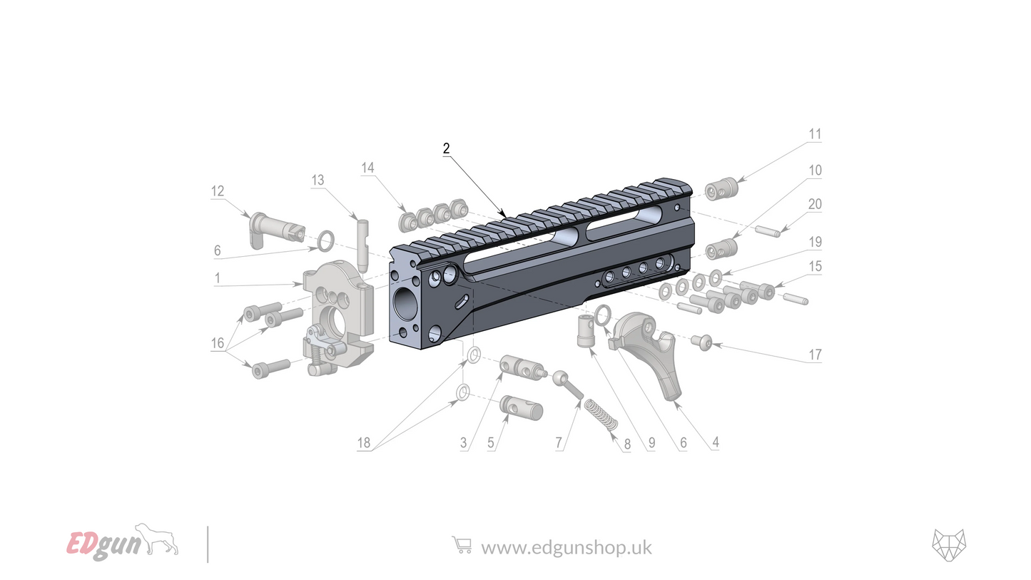 EDgun · Leshiy 2 · Spare Parts: Receiver · LSA241000