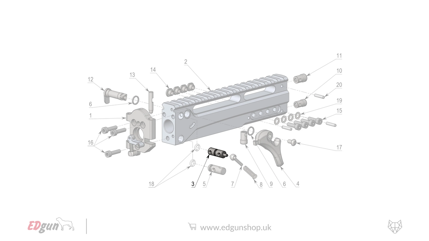 EDgun · Leshiy 2 · Spare Parts: Receiver · LSA241000