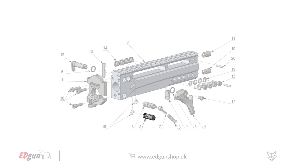 EDgun · Leshiy 2 · Spare Parts: Receiver · LSA2410005