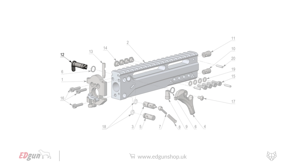 EDgun · Leshiy 2 · Spare Parts: Receiver · LSA24100012