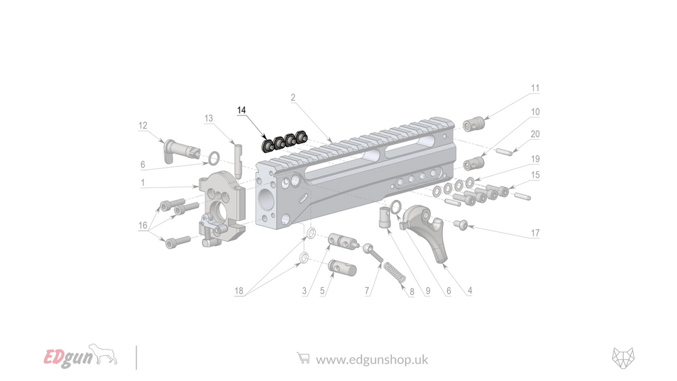 EDgun · Leshiy 2 · Spare Parts: Receiver · LSA24100014 (x4)