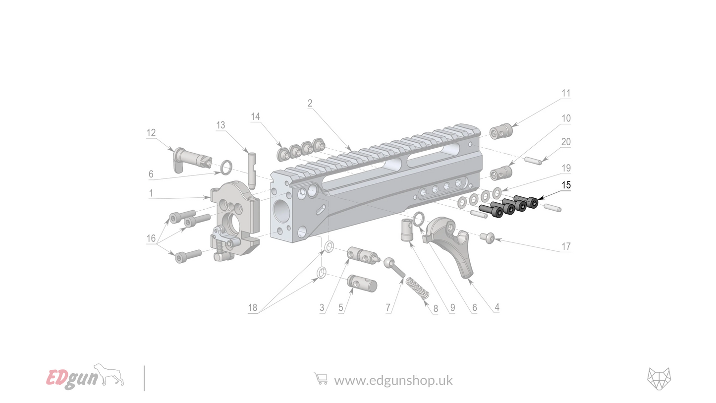 EDgun · Leshiy 2 · Spare Parts: Receiver · LSA241000