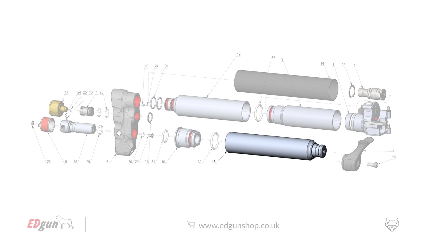 EDgun · Leshiy 2 · Spare Parts: Reservoir/Butt