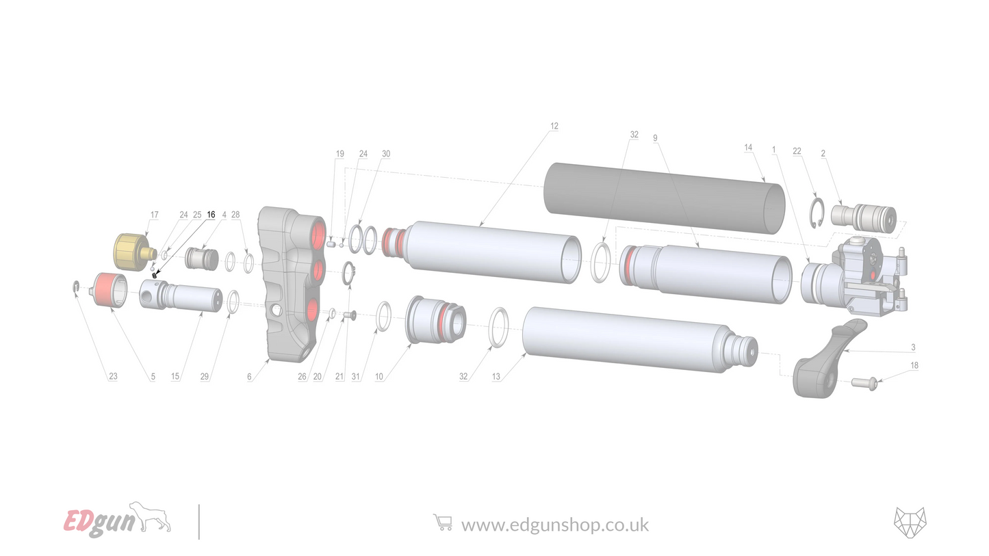 EDgun · Leshiy 2 · Spare Parts: Reservoir/Butt