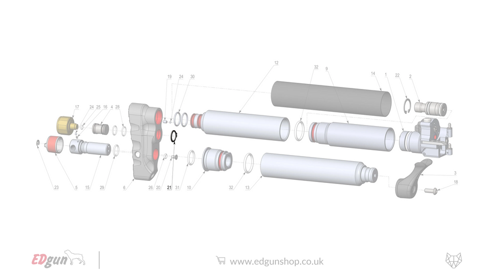 EDgun · Leshiy 2 · Spare Parts: Reservoir/Butt21