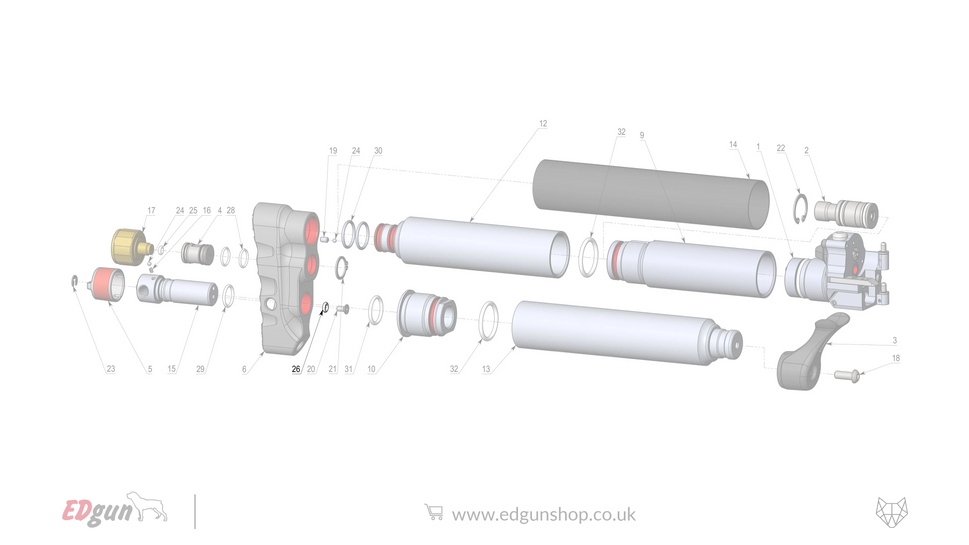 EDgun · Leshiy 2 · Spare Parts: Reservoir/Butt26
