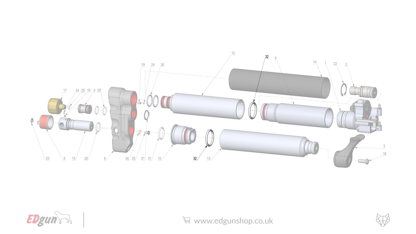EDgun · Leshiy 2 · Spare Parts: Reservoir/Butt