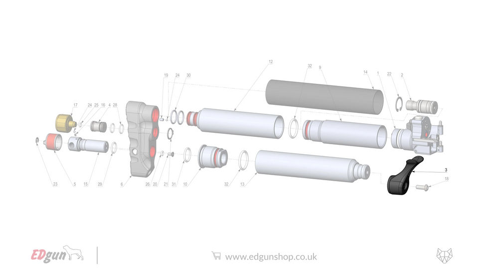 EDgun · Leshiy 2 · Spare Parts: Reservoir/Butt