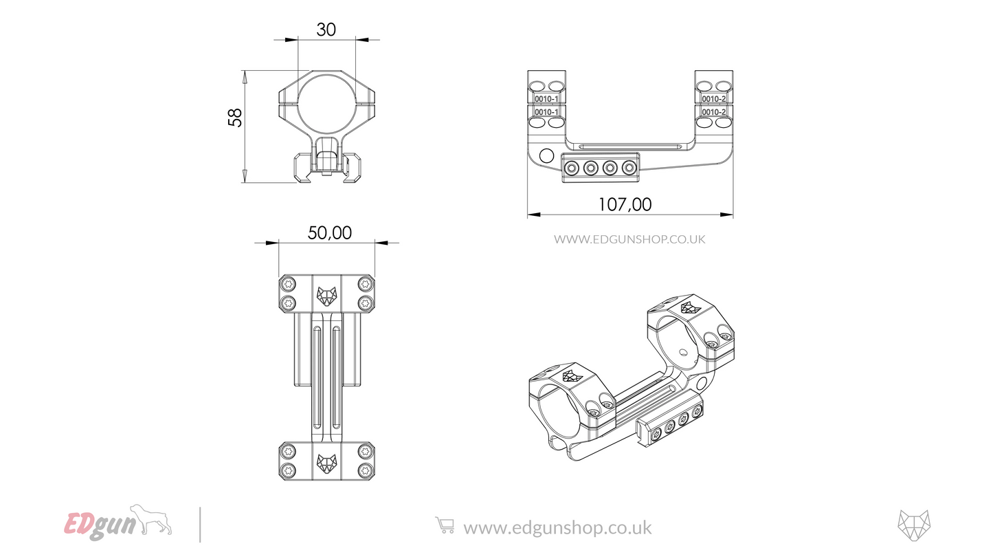 Wolfiek Group One-Piece Scope Mount - 30mm