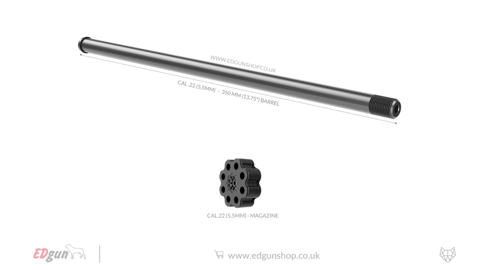 Lothar Walther · Leshiy 2 · Barrel Kit · 350 mm (13.75").22 (5.5MM) / 1- BLACK / NO SUPPRESSOR