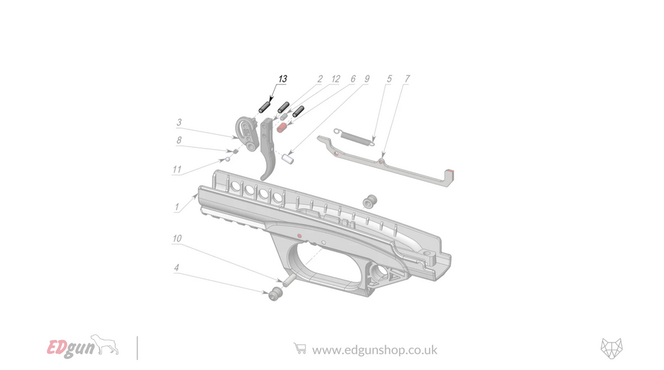 EDgun · Leshiy 2 · Spare Parts: Firing Mechanism · LSA23800013