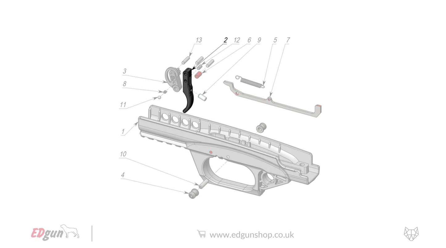 EDgun · Leshiy 2 · Spare Parts: Firing Mechanism · LSA238000