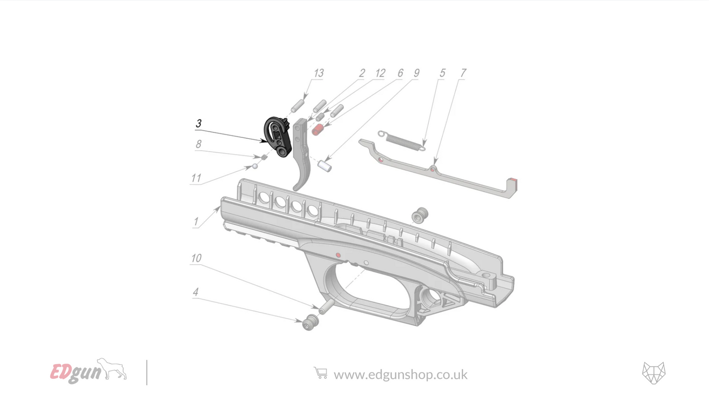 EDgun · Leshiy 2 · Spare Parts: Firing Mechanism · LSA238000