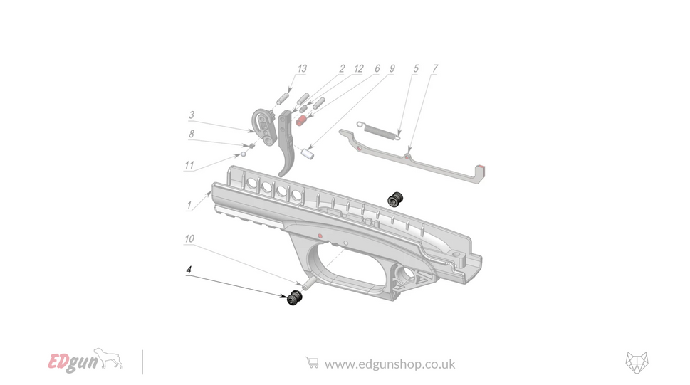 EDgun · Leshiy 2 · Spare Parts: Firing Mechanism · LSA2380004