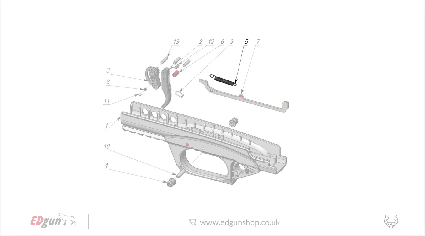 EDgun · Leshiy 2 · Spare Parts: Firing Mechanism · LSA238000