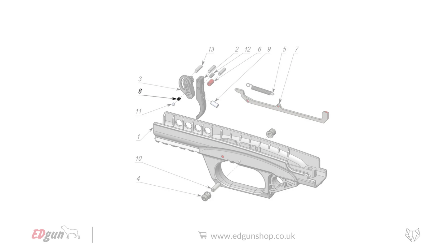 EDgun · Leshiy 2 · Spare Parts: Firing Mechanism · LSA238000