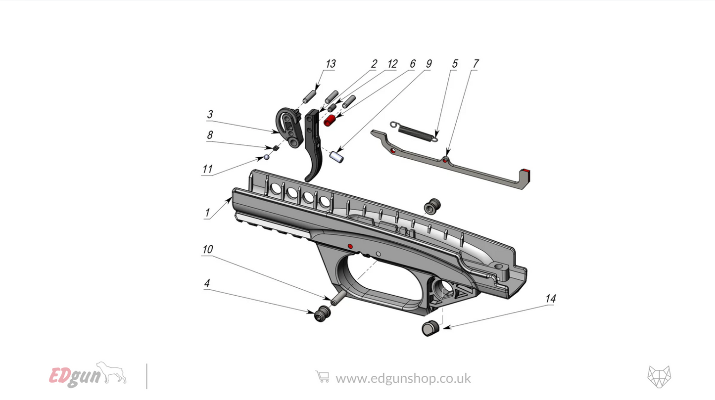 EDgun · Leshiy 2 · Spare Parts: Firing Mechanism · LSA238000