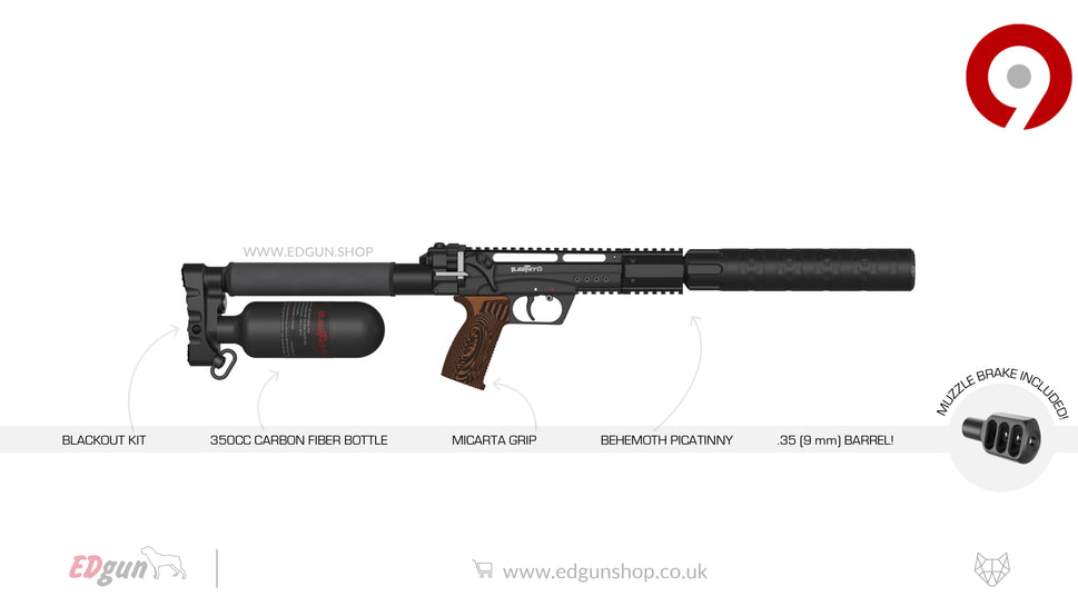 EDgun · Leshiy 2 NINE · Cal .35 (9mm)350CC / 250 MM (9.85") / EDGUN CASE