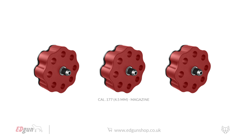 EDgun · Leshiy 2 · Metal Magazines · Pellets.177 (4.5mm) / Red / X3