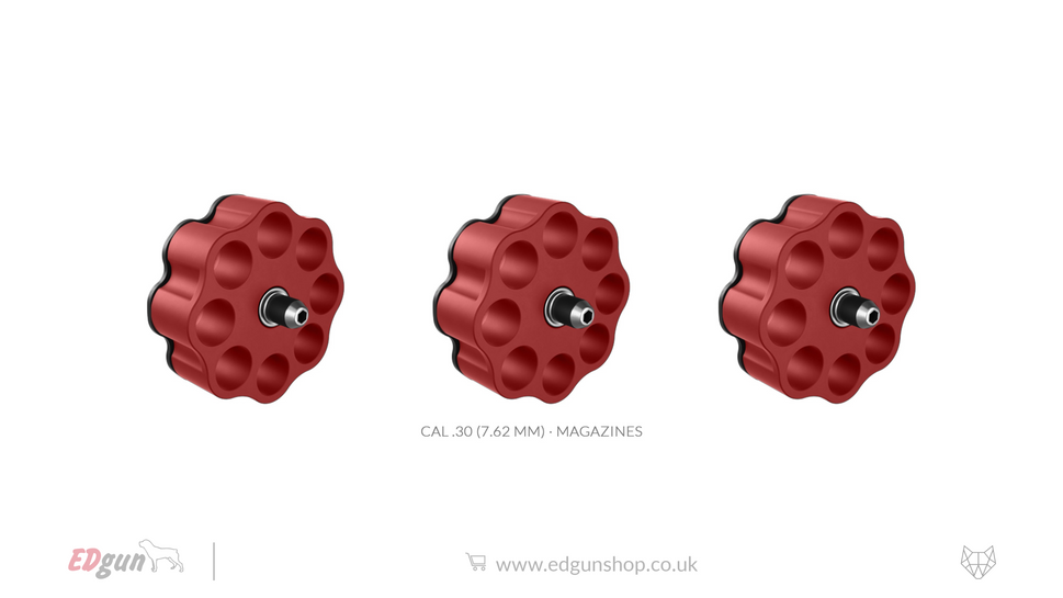 EDgun · Leshiy 2 · Metal Magazines · Pellets.30 (7.62mm) / Red / X3