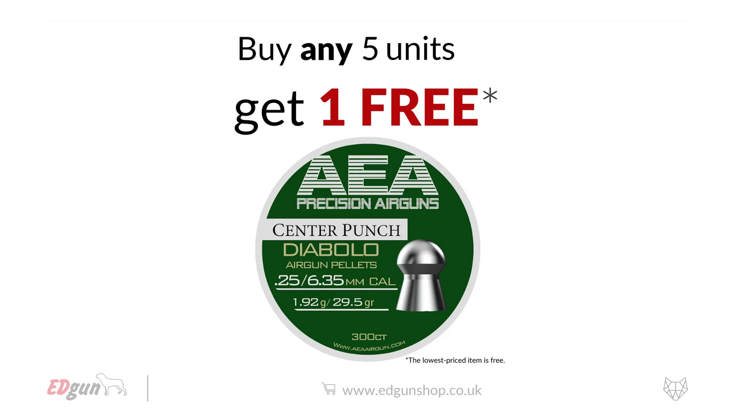AEA Diabolo Pellets Heavy Round Nose · Cal .25 (6.35mm) · Weight 1.92g (29.5gr)