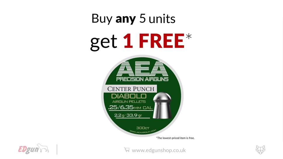 AEA Diabolo Pellets Heavy (+) Round Nose · Cal .25 (6.35mm) · Weight 2.2g (33.9gr)