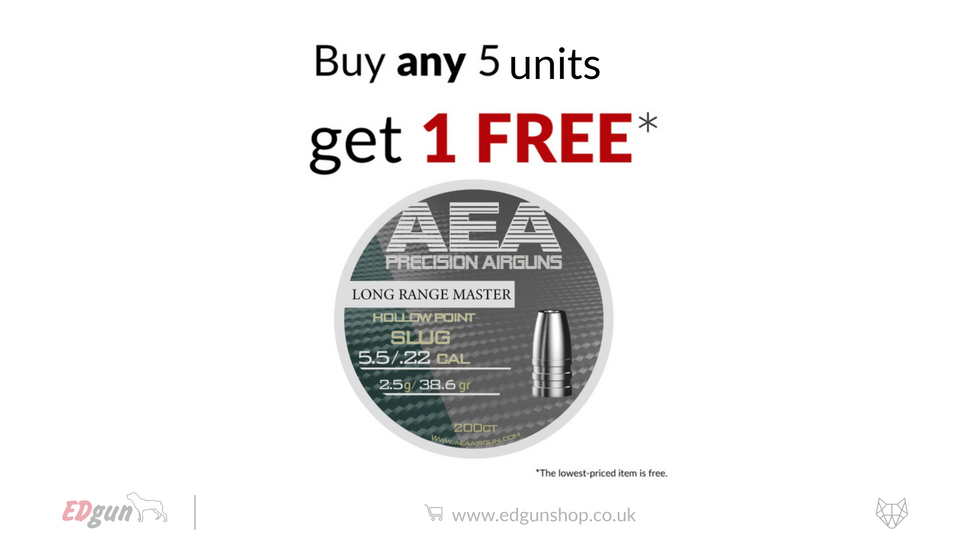 AEA Long Range Master Hollow Point Slugs · Cal .22 (5.5mm) · Weight 2.5g (38.6gr)