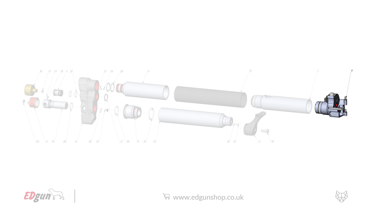 EDgun · Leshiy 2 · Spare Parts: New Reservoir/Butt · LSA242000